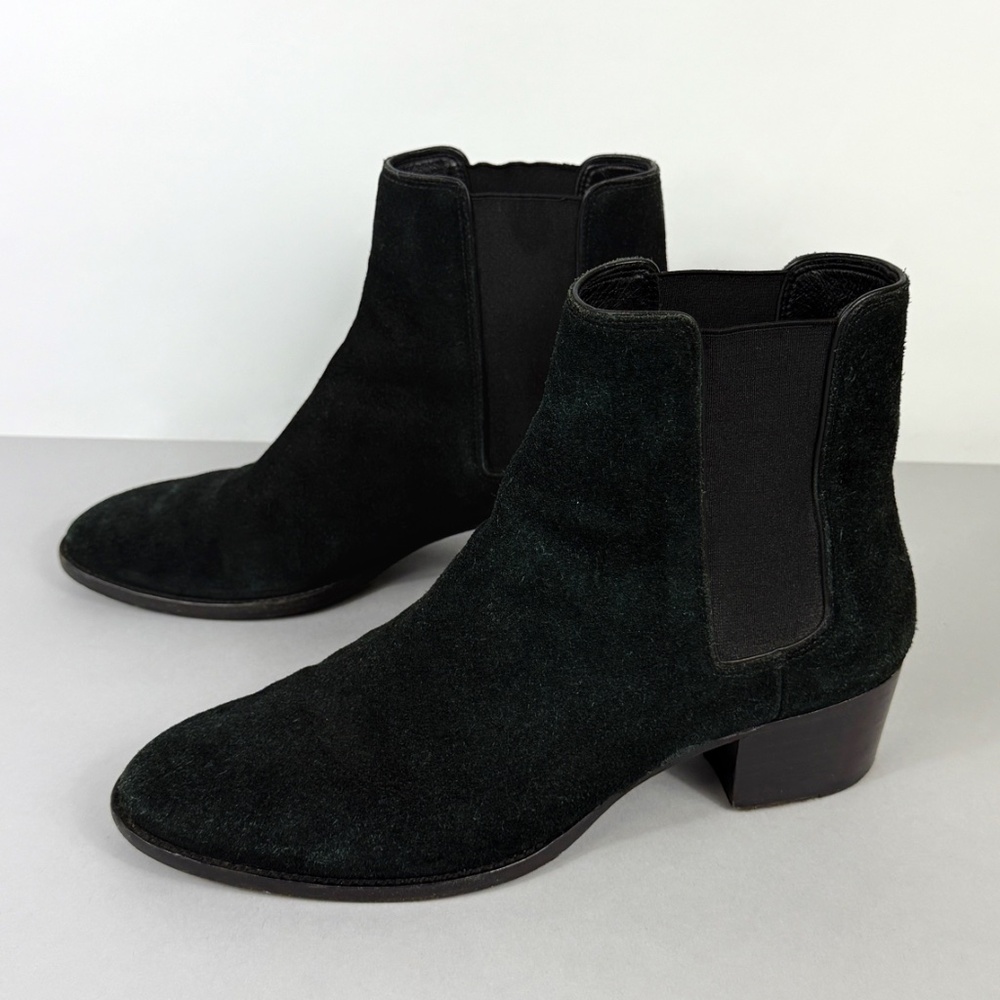 Vince Camuto VC John Camuto Black Suede Chelsea Ankle Boots